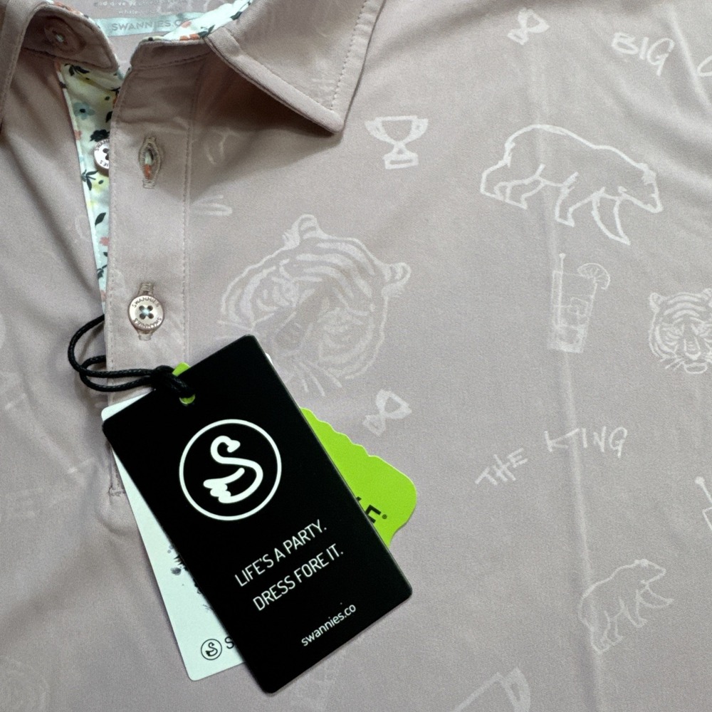 Swannies Golf Polo Men's 2XL XXL Pink Jack Nicklaus Stretch Summer Comfort New